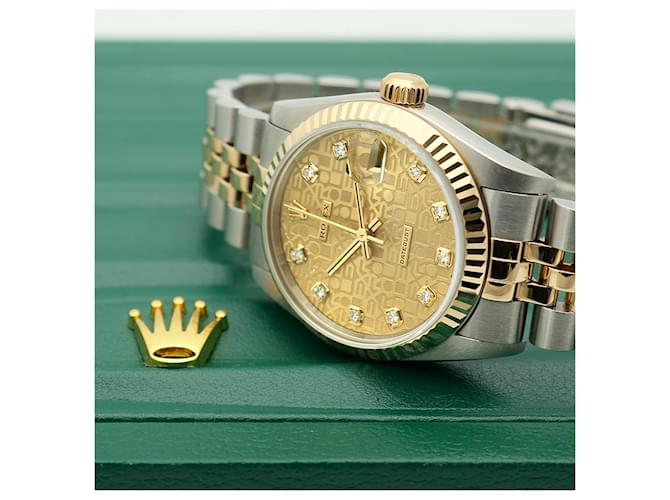 Rolex Datejust Medium Original Diamond Computer Dial Damenuhr Golden - Ansicht 24