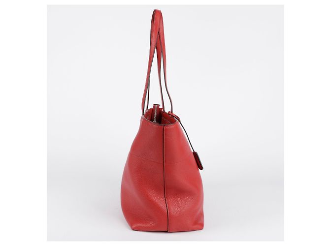 Prada Rote Vitello Phoenix Leder Tote und Schultertasche - Ansicht 11
