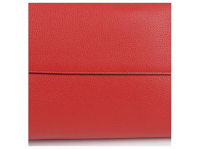 Prada Rote Vitello Phoenix Leder Tote und Schultertasche - Ansicht 18