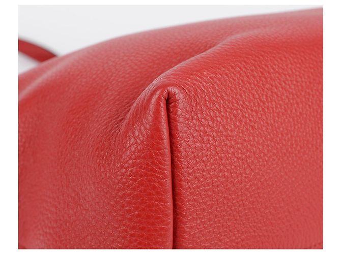 Prada Rote Vitello Phoenix Leder Tote und Schultertasche - Ansicht 20