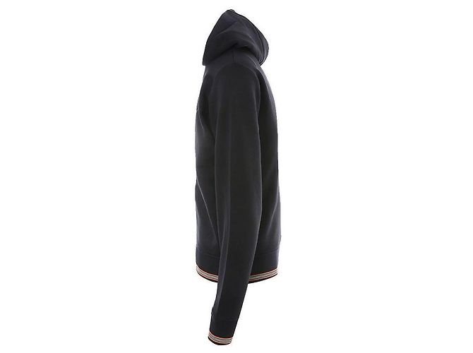 Burberry Schwarzer Kapuzenpullover mit Reißverschluss und Monogramm-Motiv - Ansicht 5