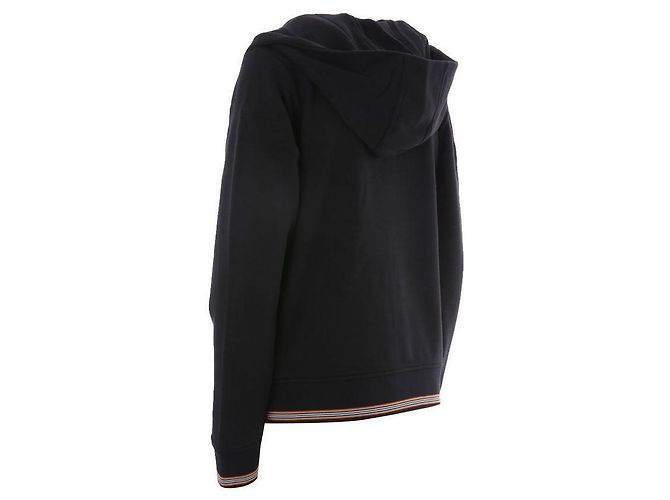Burberry Schwarzer Kapuzenpullover mit Reißverschluss und Monogramm-Motiv - Ansicht 6