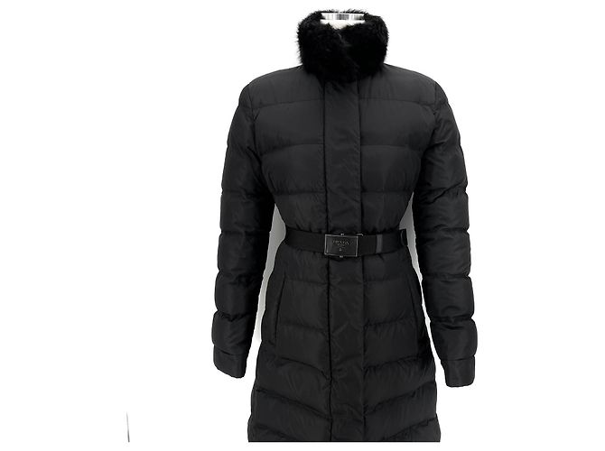 Maglione imbottito lungo con logo Prada da donna Nero - vista 3