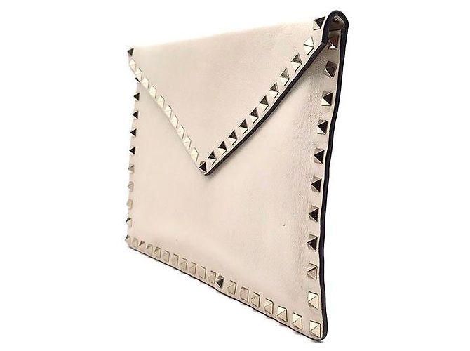 Valentino Clutch a bustina Rockstud Bianco - vista 2