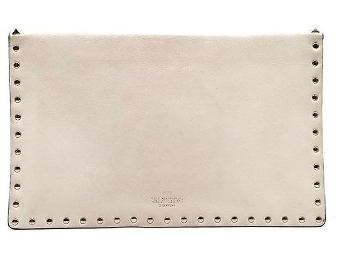 Valentino Clutch a bustina Rockstud Bianco - vista 3