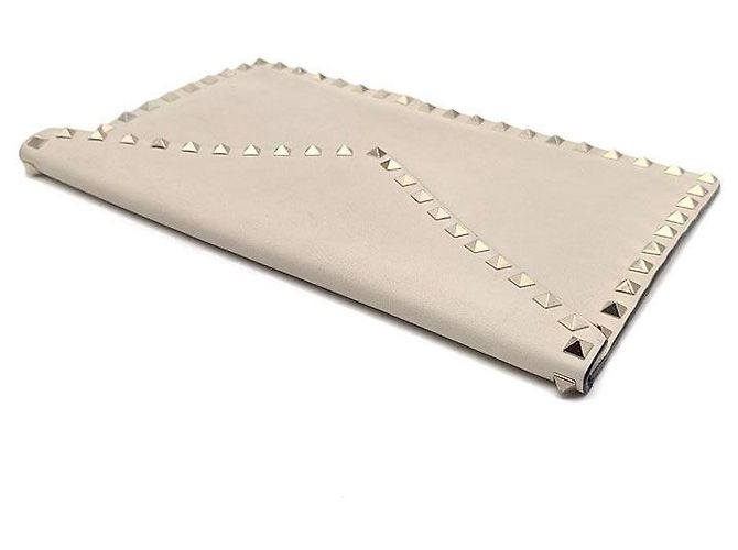 Valentino Clutch a bustina Rockstud Bianco - vista 4