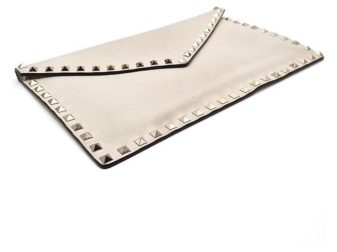 Valentino Clutch a bustina Rockstud Bianco - vista 5