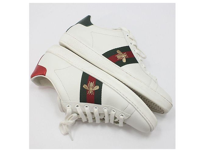 Gucci Ace Bee bestickte Sneaker Weiß - Ansicht 9