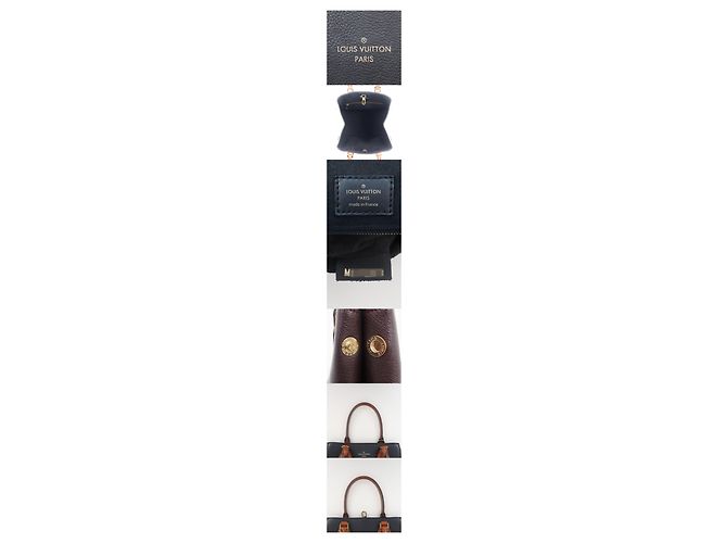 Louis Vuitton Borsa Tote MM in tela monogramma nero, bordeaux e crema - vista 3