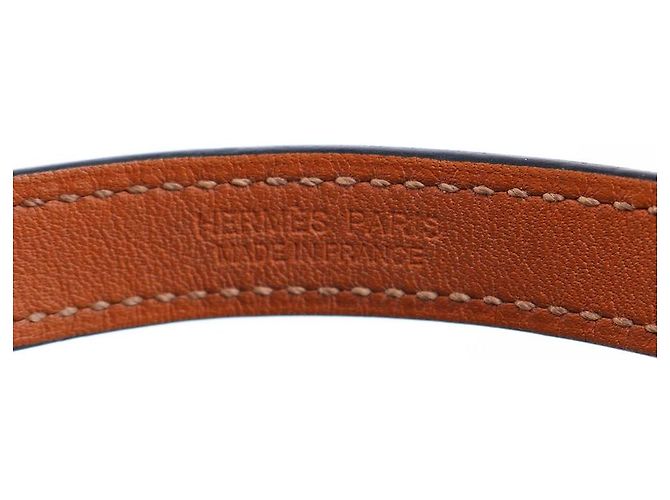 Hermès Pulsera doble reversible en cuero negro - vista 6