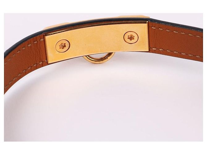Hermès Pulsera doble reversible en cuero negro - vista 8
