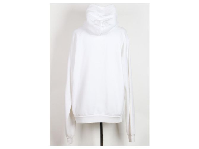 Balenciaga Kapuzen-Fleece-T-Shirt Weiß - Ansicht 2