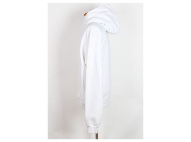 Balenciaga Kapuzen-Fleece-T-Shirt Weiß - Ansicht 3