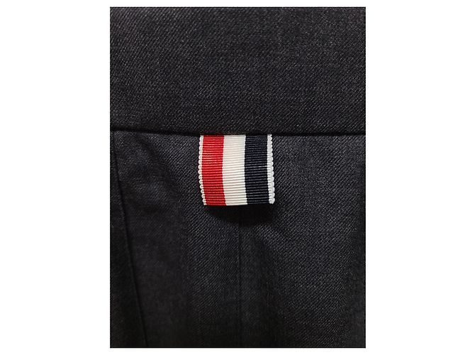 Thom Browne Minirock aus grauem Woll-Twill mit Falten Braun - Ansicht 4