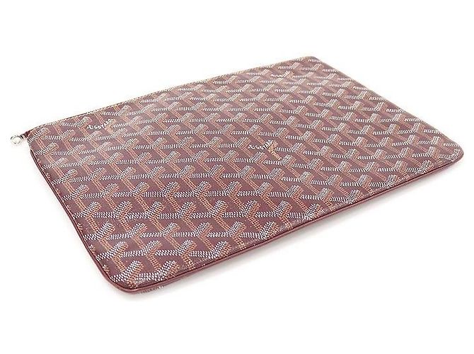 Clutch Senat MM in tela Goyard bordeaux Rosso - vista 5