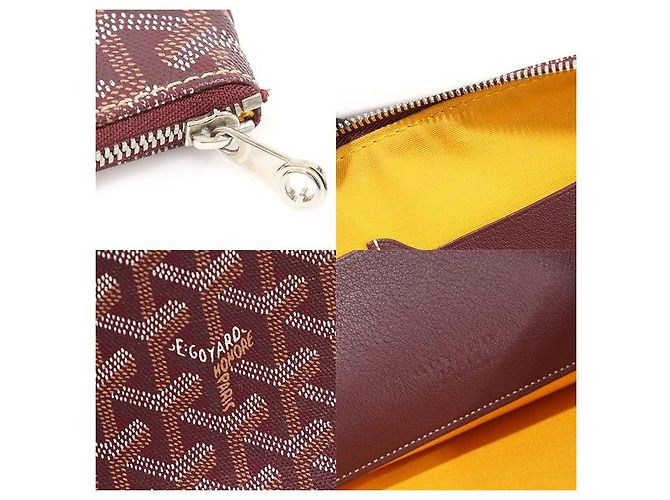 Clutch Senat MM in tela Goyard bordeaux Rosso - vista 7