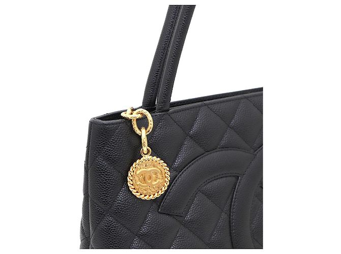 Chanel Borsa Tote e Borsa a Spalla Caviar Coin Nero - vista 8