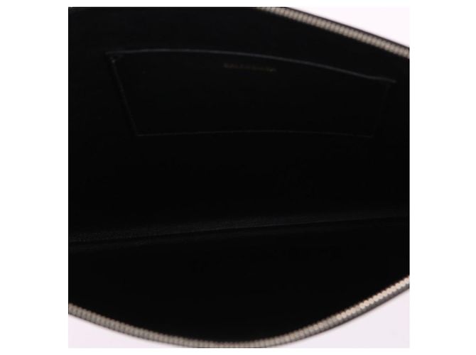 Balenciaga Crocodile Pattern Large Clutch Bag Black - view 11