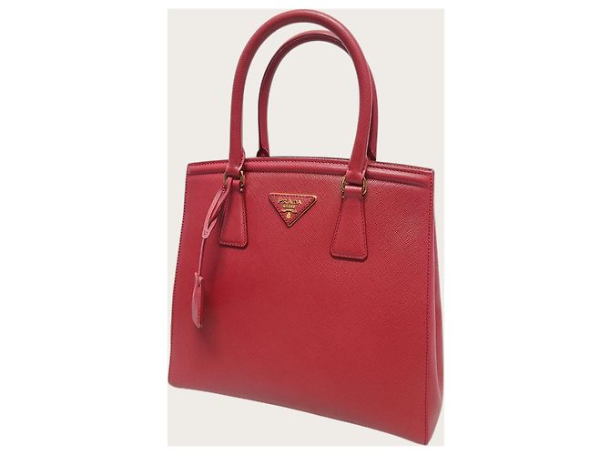Prada Rote Saffiano Lux Tote Schultertasche - Ansicht 2