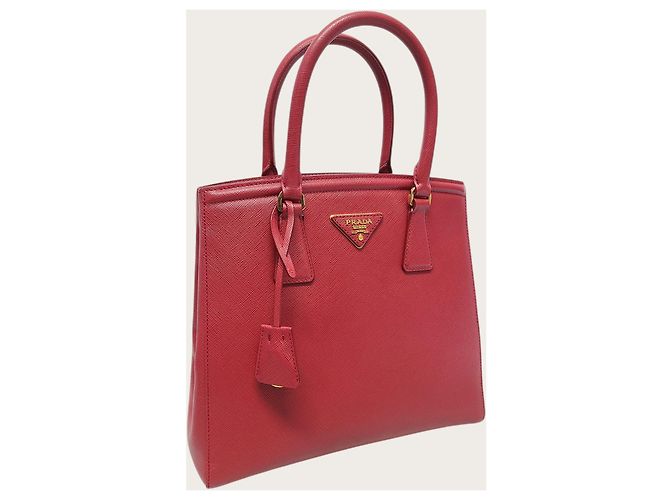 Prada Rote Saffiano Lux Tote Schultertasche - Ansicht 3