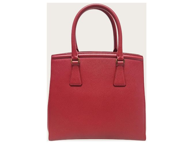 Prada Rote Saffiano Lux Tote Schultertasche - Ansicht 5