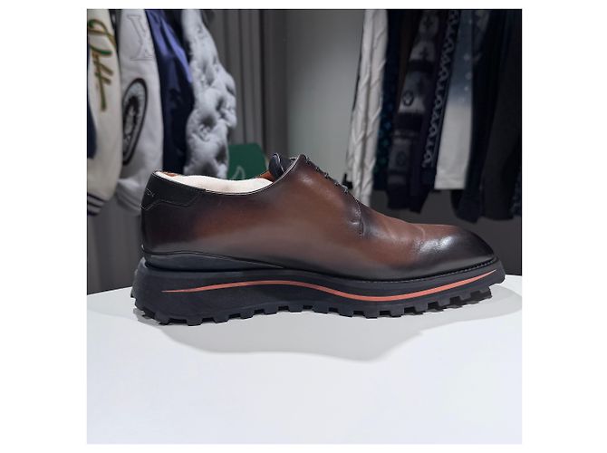 Louis Vuitton Mocassino Derby Clipper in pelle di vitello Cognac Brown Marrone - vista 6