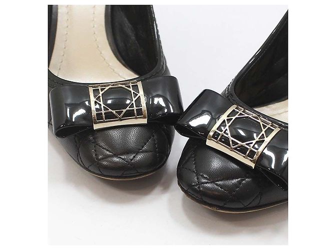 Dior Décolleté con fiocco in pelle cannage trapuntata nera Nero - vista 10
