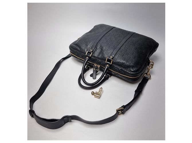 Gucci Valigetta in pelle GG Roma Nera Nero - vista 14