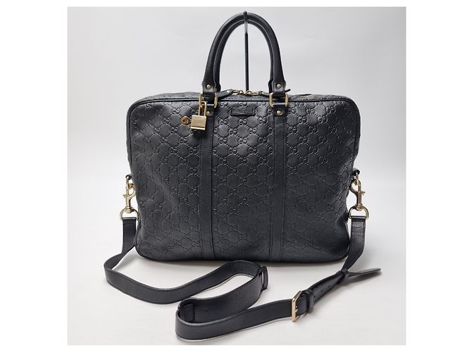 Gucci Valigetta in pelle GG Roma Nera Nero - vista 2