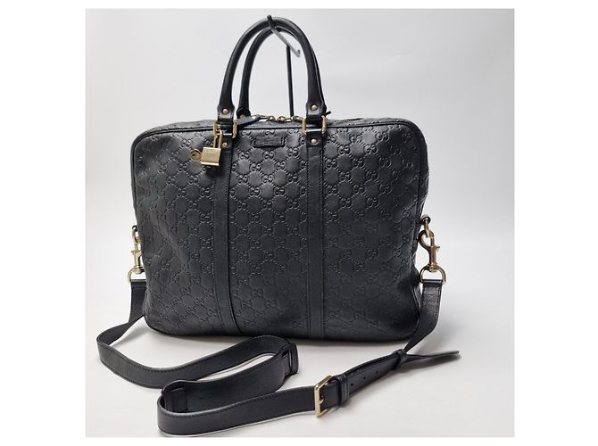 Gucci Valigetta in pelle GG Roma Nera Nero - vista 3