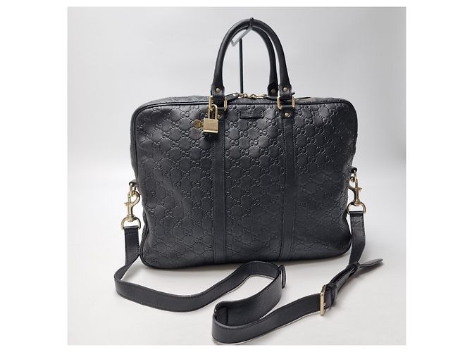 Gucci Valigetta in pelle GG Roma Nera Nero - vista 4