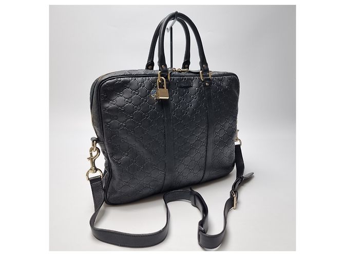 Gucci Valigetta in pelle GG Roma Nera Nero - vista 5