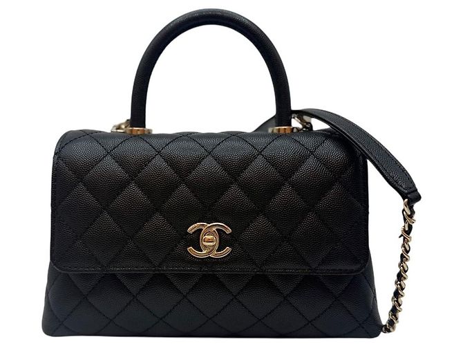 Chanel Borsa con patta piccola Caviar Coco Handle Black Nero - vista 3