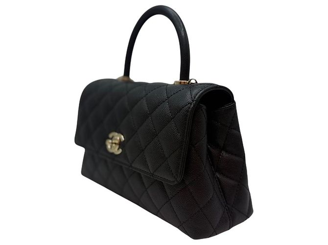 Chanel Borsa con patta piccola Caviar Coco Handle Black Nero - vista 4