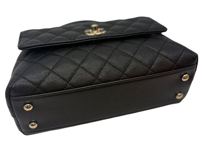 Chanel Borsa con patta piccola Caviar Coco Handle Black Nero - vista 6