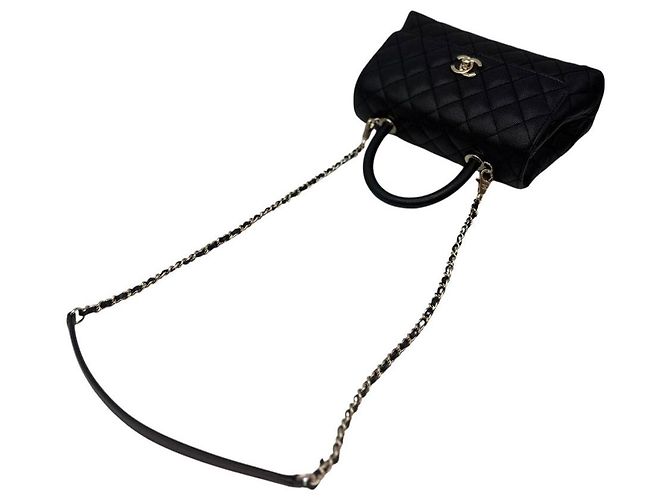 Chanel Borsa con patta piccola Caviar Coco Handle Black Nero - vista 7