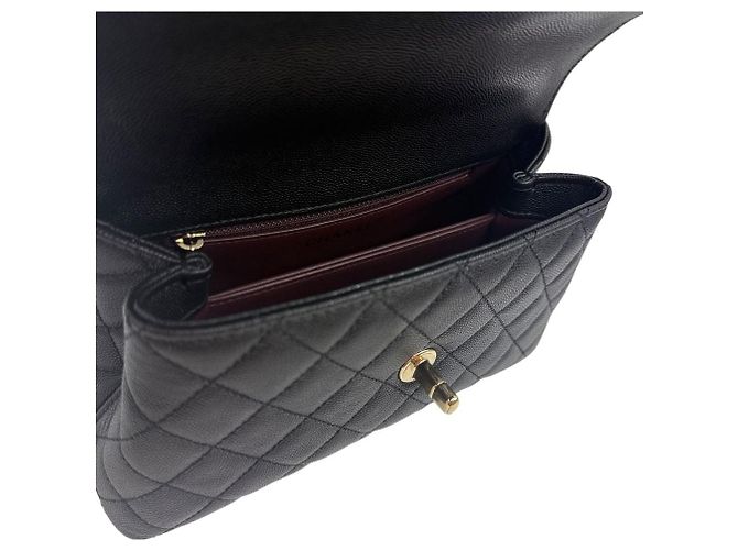 Chanel Borsa con patta piccola Caviar Coco Handle Black Nero - vista 8