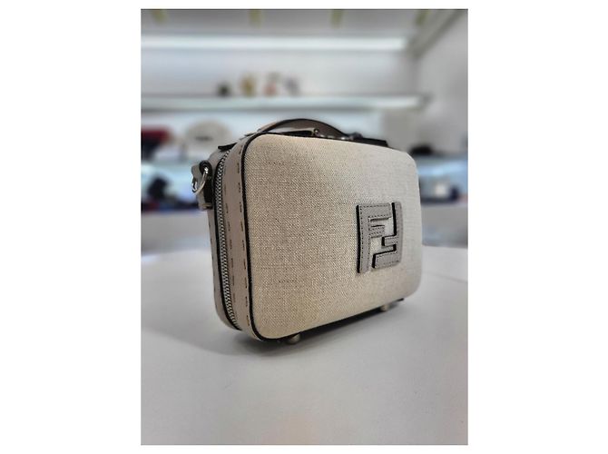 Fendi Borsa a tracolla e crossbody in tela con logo FF Bianco - vista 14
