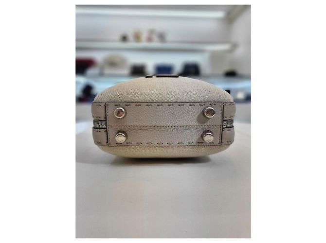 Fendi Borsa a tracolla e crossbody in tela con logo FF Bianco - vista 16