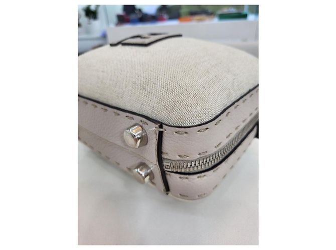 Fendi Borsa a tracolla e crossbody in tela con logo FF Bianco - vista 17