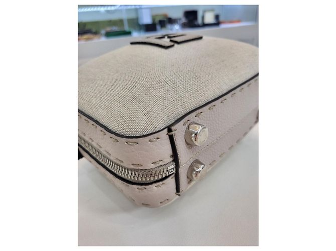 Fendi Borsa a tracolla e crossbody in tela con logo FF Bianco - vista 18