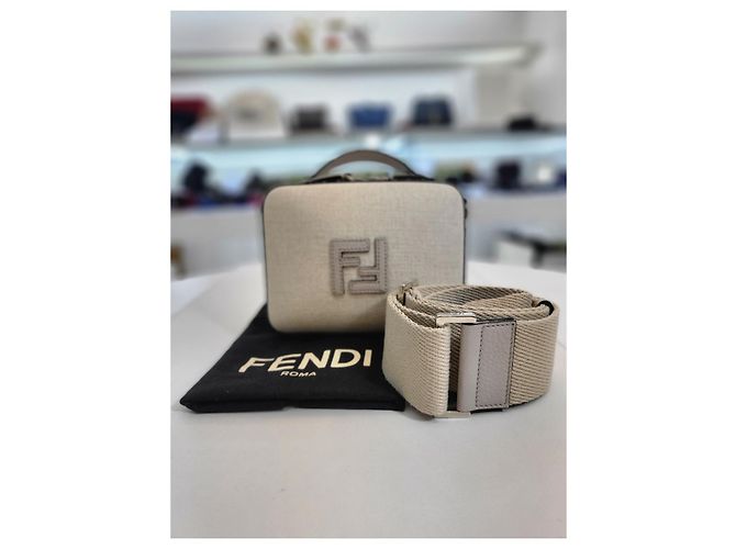 Fendi Borsa a tracolla e crossbody in tela con logo FF Bianco - vista 2
