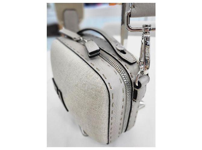 Fendi Borsa a tracolla e crossbody in tela con logo FF Bianco - vista 20