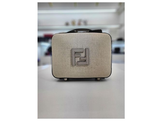 Fendi Borsa a tracolla e crossbody in tela con logo FF Bianco - vista 9