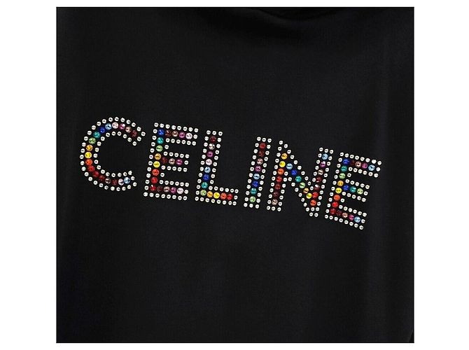 Céline Capucha Strass Rhinestone Black Multicolor Negro - vista 3