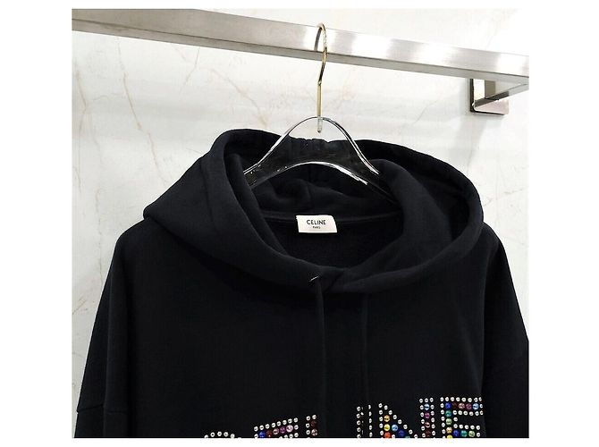 Céline Capucha Strass Rhinestone Black Multicolor Negro - vista 4