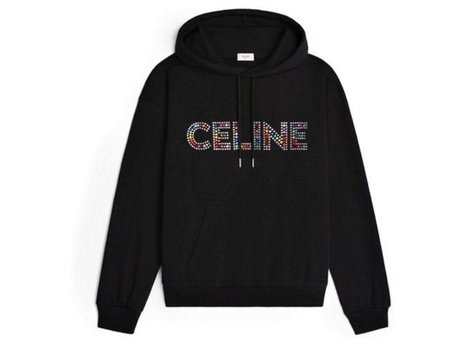 Céline Capucha Strass Rhinestone Black Multicolor Negro - vista 6