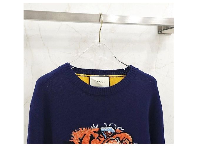 Gucci Wollstrick mit Tigerstickerei Schwarz - Ansicht 4