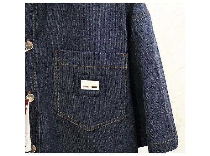Gucci Camicia in denim Web Band Label - vista 4