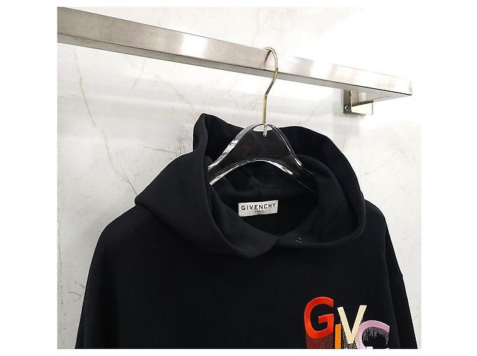 Givenchy Felpa con cappuccio con logo ricamato multicolore Argento - vista 3